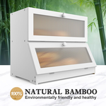 Double Layer Bamboo Bread Box - White alternate 4