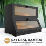 Double Layer Bamboo Bread Box - Black alternate 4