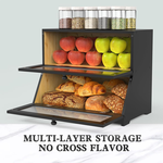 Double Layer Bamboo Bread Box - Black alternate 5