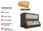 Double Layer Bamboo Bread Box - Black alternate 7