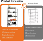 5 Tier Adjustable Metal Storage Shelves Wire Rack alternate 3