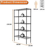 5 Tier Adjustable Metal Storage Shelves Wire Rack alternate 6