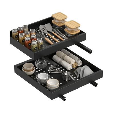 2-Pack Pull Out Cabinet Organizer - Black cover