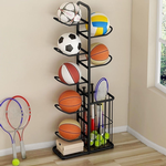 7 Tier Ball Storage Rack with Side Basket alternate 1