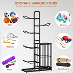 7 Tier Ball Storage Rack with Side Basket alternate 4