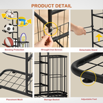 7 Tier Ball Storage Rack with Side Basket alternate 5