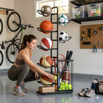 7 Tier Ball Storage Rack with Side Basket alternate 8