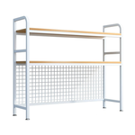 2-Tier Metal Desktop Hutch Bookshelf