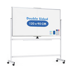 Double Sided Magnetic Whiteboard with Wheels