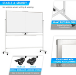Double Sided Magnetic Whiteboard with Wheels alternate 3