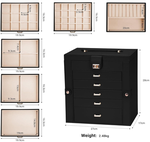 Large Jewelry Box with Mirror - Black alternate 2