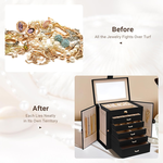 Large Jewelry Box with Mirror - Black alternate 5