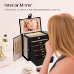 Large Jewelry Box with Mirror - Black alternate 6