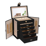 Large Jewelry Box with Mirror - Black alternate 8