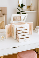 Large Jewelry Box with Mirror - White alternate 1