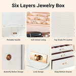 Large Jewelry Box with Mirror - White alternate 4
