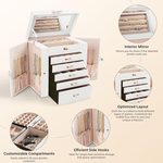 Large Jewelry Box with Mirror - White alternate 5