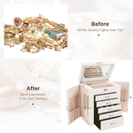 Large Jewelry Box with Mirror - White alternate 6
