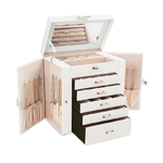 Large Jewelry Box with Mirror - White alternate 8