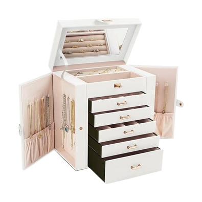 Large Jewelry Box with Mirror - White cover