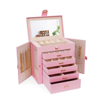 Large Jewelry Box with Mirror - Pink