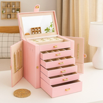 Large Jewelry Box with Mirror - Pink alternate 1