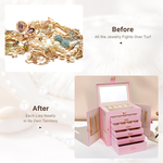 Large Jewelry Box with Mirror - Pink alternate 5