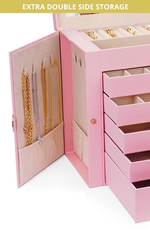 Large Jewelry Box with Mirror - Pink alternate 7