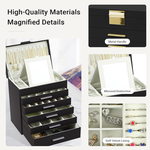 6-Layer Jewellery Box with Mirror - Black alternate 3