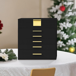 6-Layer Jewellery Box with Mirror - Black alternate 6