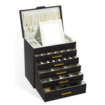 6-Layer Jewellery Box with Mirror - Black alternate 7