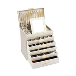 6-Layer Jewellery Box with Mirror - White
