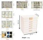 6-Layer Jewellery Box with Mirror - White alternate 2