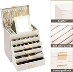 6-Layer Jewellery Box with Mirror - White alternate 3