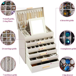 6-Layer Jewellery Box with Mirror - White alternate 5