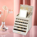 6-Layer Jewellery Box with Mirror - White alternate 7