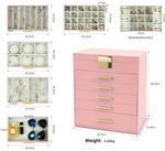 6-Layer Jewellery Box with Mirror - Pink alternate 2