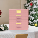 6-Layer Jewellery Box with Mirror - Pink alternate 6