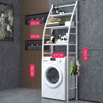 3-Tier Over Washing Machine Storage Rack - Black alternate 2