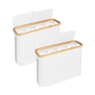 2-Pack Toilet Paper Storage Basket - White cover