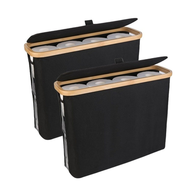 2-Pack Toilet Paper Storage Basket - Black cover