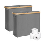 2-Pack Toilet Paper Storage Basket - Grey