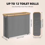 2-Pack Toilet Paper Storage Basket - Grey alternate 2