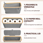2-Pack Toilet Paper Storage Basket - Grey alternate 4