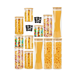 12 Pack Glass Storage Jars with Bamboo Lids