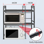 3-Tier Microwave Oven Rack - Black alternate 2