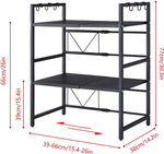 3-Tier Microwave Oven Rack - Black alternate 6