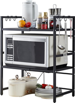 3-Tier Microwave Oven Rack - Black alternate 7