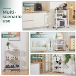 5-Tier Foldable Storage Shelf with Wheels - White alternate 1
