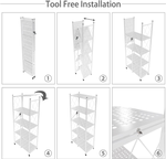 5-Tier Foldable Storage Shelf with Wheels - White alternate 7